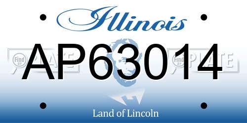AP63014 Illinois License Plate