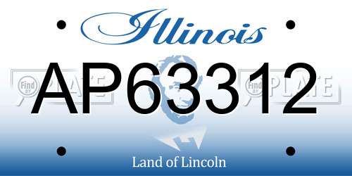 AP63312 Illinois License Plate