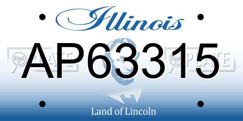 AP63315 Illinois License Plate