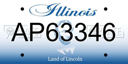 AP63346 Illinois License Plate