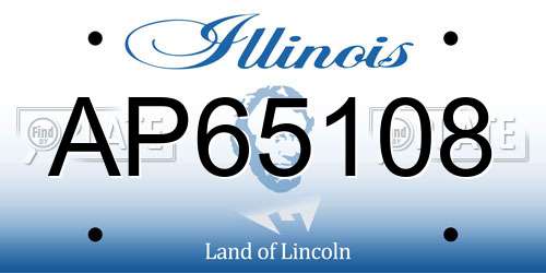 AP65108 Illinois License Plate