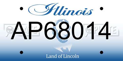 AP68014 Illinois License Plate