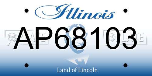 AP68103 Illinois License Plate