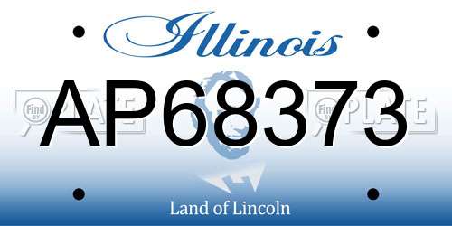 AP68373 Illinois License Plate