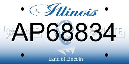 AP68834 Illinois License Plate