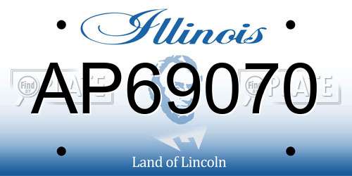 AP69070 Illinois License Plate