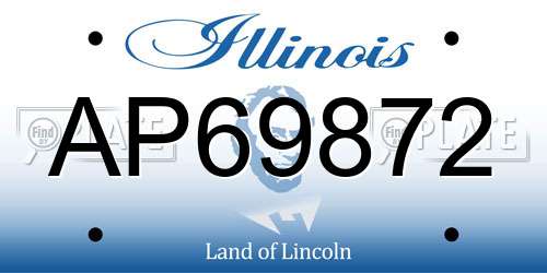 AP69872 Illinois License Plate