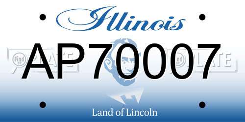 AP70007 Illinois License Plate