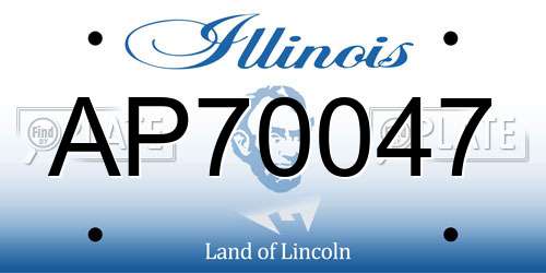AP70047 Illinois License Plate