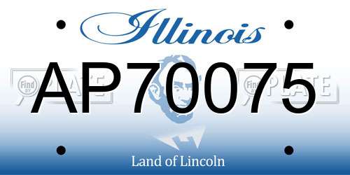 AP70075 Illinois License Plate