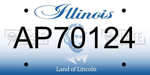 AP70124 Illinois License Plate
