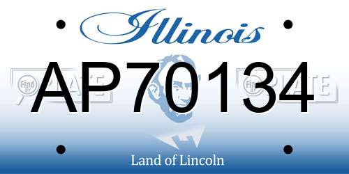 AP70134 Illinois License Plate