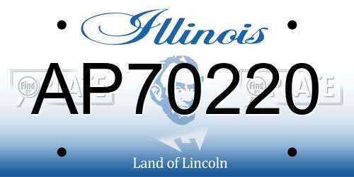 AP70220 Illinois License Plate