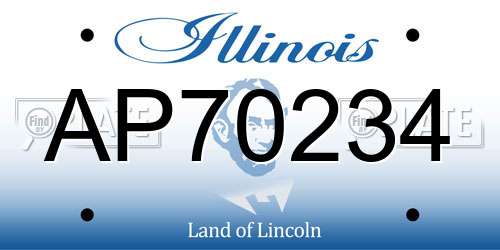 AP70234 Illinois License Plate