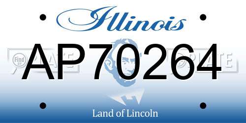 AP70264 Illinois License Plate