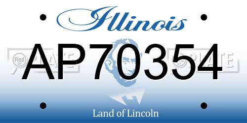 AP70354 Illinois License Plate