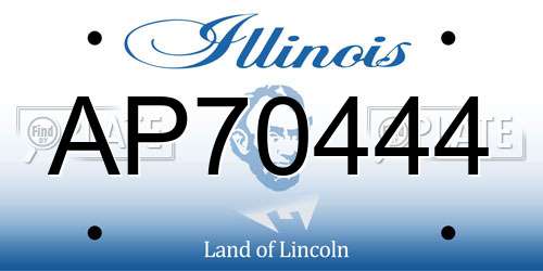 AP70444 Illinois License Plate