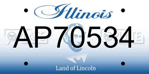 AP70534 Illinois License Plate
