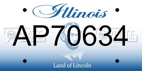 AP70634 Illinois License Plate