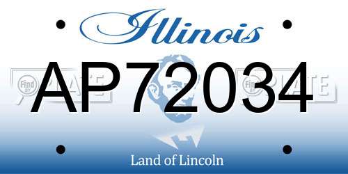 AP72034 Illinois License Plate