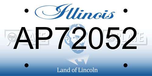 AP72052 Illinois License Plate