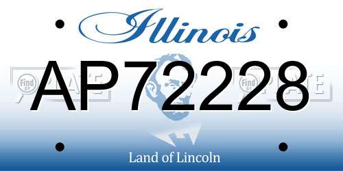 AP72228 Illinois License Plate