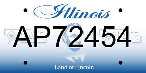 AP72454 Illinois License Plate