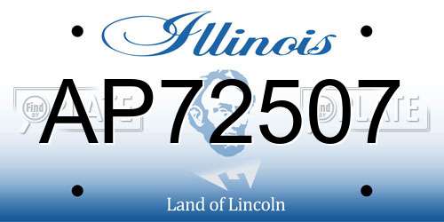 AP72507 Illinois License Plate