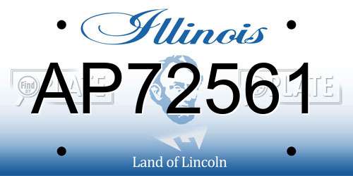 AP72561 Illinois License Plate