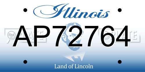 AP72764 Illinois License Plate