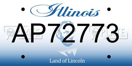 AP72773 Illinois License Plate