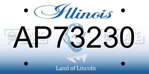 AP73230 Illinois License Plate