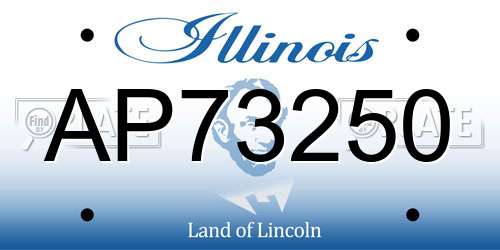 AP73250 Illinois License Plate