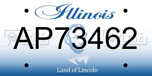 AP73462 Illinois License Plate