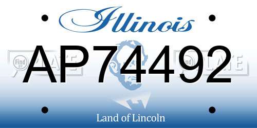 AP74492 Illinois License Plate