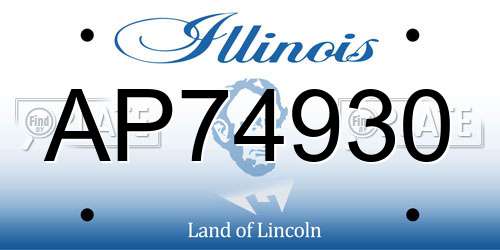 AP74930 Illinois License Plate