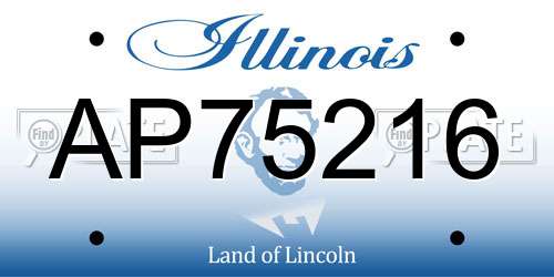 AP75216 Illinois License Plate