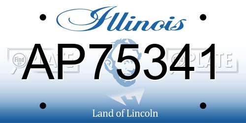 AP75341 Illinois License Plate
