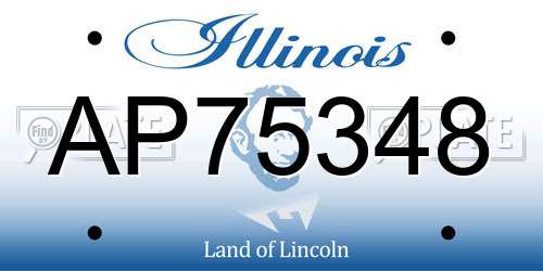 AP75348 Illinois License Plate