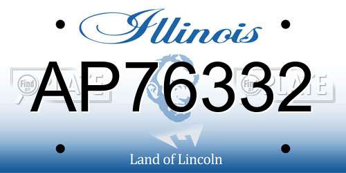 AP76332 Illinois License Plate