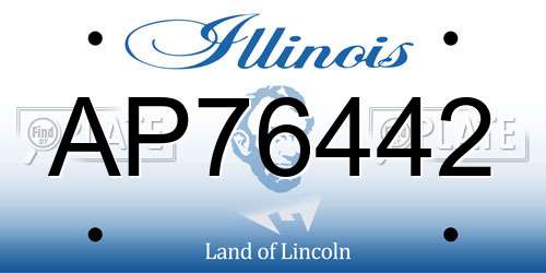AP76442 Illinois License Plate