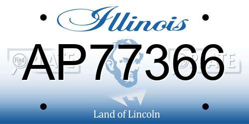 AP77366 Illinois License Plate