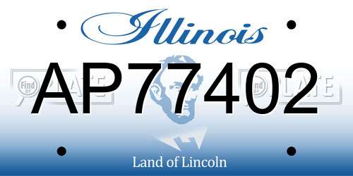 AP77402 Illinois License Plate