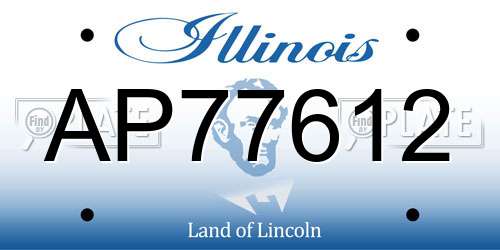 AP77612 Illinois License Plate