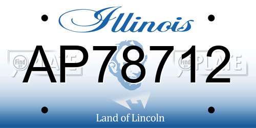 AP78712 Illinois License Plate
