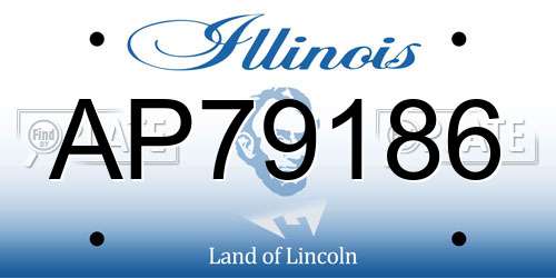 AP79186 Illinois License Plate