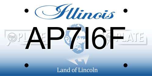 AP7I6F Illinois License Plate