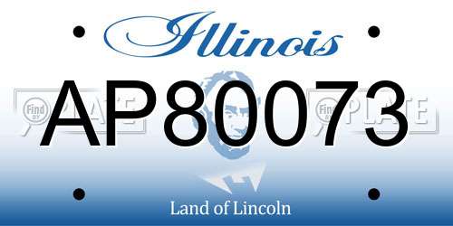 AP80073 Illinois License Plate