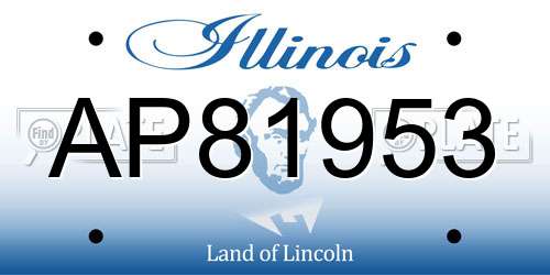AP81953 Illinois License Plate