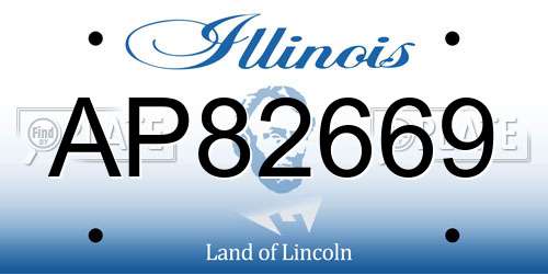 AP82669 Illinois License Plate